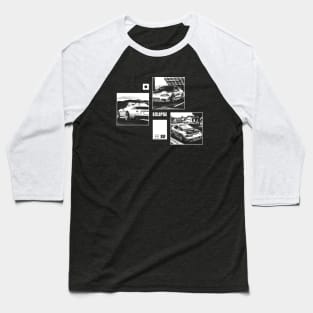 MITSUBISHI ECLIPSE D30 Black 'N White Archive (Black Version) Baseball T-Shirt